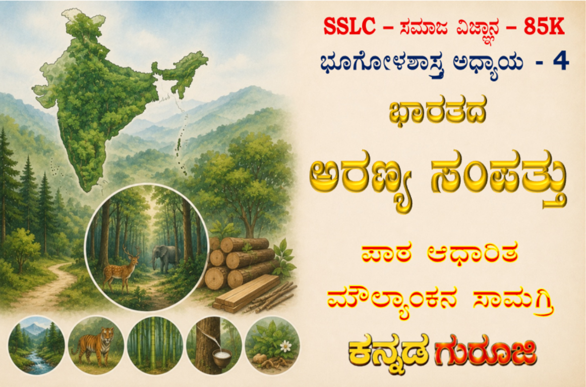 ಕರ್ನಾಟಕ SSLC ಸಮಾಜ ವಿಜ್ಞಾನ | ಭೂಗೋಳಶಾಸ್ತ್ರ ಅಧ್ಯಾಯ 4 | ಭಾರತದ ಅರಣ್ಯ ಸಂಪತ್ತು | LBA ನೋಟ್ಸ್ (2026)